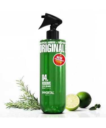 Immortal NYC Reserve 04 After Shave Spray Premier Men's Cologne 17 oz - Exclusive Barbers - Softens Skin - Refreshes/disinfects and Relieves Face and Skin - Moisturizing Formula After Shaving Fruity Woody