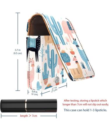 Buy Stylish Cartoon Animal Alpaca Leather Lipstick Case - Mini Lip Gloss Organizer with Mirror for Travel | Best Lipstick Holder Bag Online - Buy Online on GoSupps.com