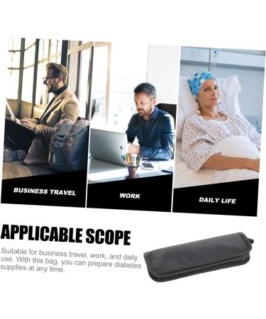 Insulin Cooler Travel Bag - Portable Diabetic Drugs Organizer - Black 20x7cm - Buy Online on GoSupps.com