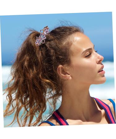 Angoily Rhinestone Hair Clip Hair Barrettes for Women Thick Hair Rhinestones Hair Clips for Women Formal Mini Claw Clips for Hair Rhinestones Hair Barrette Girl Metal Bride Top Clip Purple - Buy Online on GoSupps.com