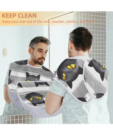 Cats Head Pattern Beard Bib Apron - Waterproof Hair Catcher for Men | Grooming Cape with Suction Cups | Perfect Gifts for Men - Buy Online on GoSupps.com