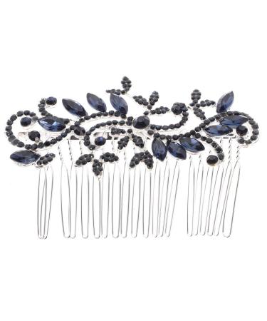 Ipetboom Blue Wedding Hair Comb Clip Bridal Hair Comb Wedding Headpiece Rhinestone Bridal Hair Clips Hair Accessories for Brides and Bridesmaid