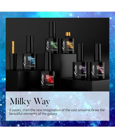 Kredioo Cat Eye Gel Nail Polish Set 6 Colors Gold Red Blue Green Magic 9D Magnetic Gel Polish Kit for Nail Art Soak Off LED UV 18 Effects Gel Salon Home DIY Manicure with Magnet Stick - Buy Online on GoSupps.com
