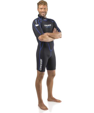 Cressi Men's 2.5mm Shorty Wetsuit for Warm Water Activities - Small Black/Blue - Buy Online on GoSupps.com