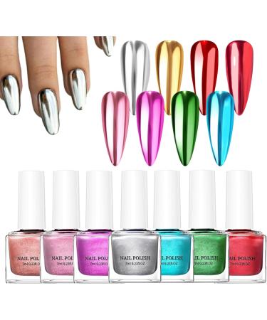 Nail Angel with a mirror effect - permanent mirror 8 color variations quick drying | Nail design accessories for nails professional studio home use v - Buy Online on GoSupps.com