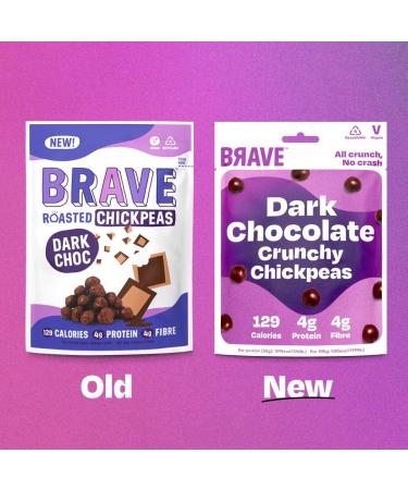  BRAVE BRAVE Roasted Chickpeas: Healthy Low-Calorie Snack - Dark Chocolate (12 packs of 30g) - Buy Online on GoSupps.com