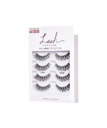 KISS Lash Couture Jubilee Faux Mink False Eyelashes Multipack - Knot-Free Reusable Fake Lashes - 4 Pairs of Easy-to-Apply, Contact Lens Friendly, Ultrafine Synthetic Lashes - Buy Online on GoSupps.com