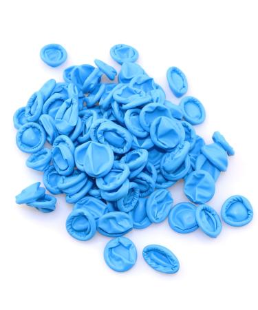 100PCS Blue Disposable Nitrile Finger Cots Nitrile Rubber Non-allergenic Finger Protectors for Beauty Manicure Household Cleaning