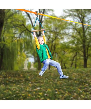Hooroor Slackline Pulley with 52FT Zipline & Monkey Bar - Ninja Warrior Obstacle Course for Kids & Adults - Outdoor Toys Playset for Backyard Jungle Gym - Buy Online on GoSupps.com