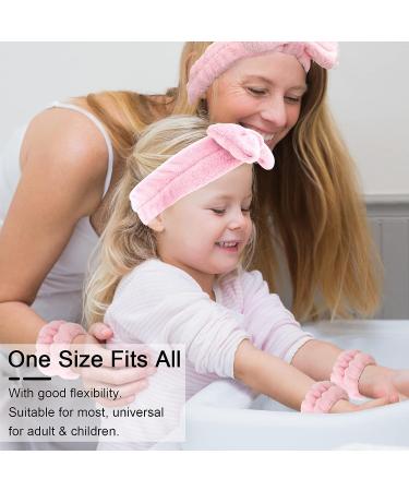 WHAVEL 3PCS Spa Headband and Wristband Set with 5PCS Facial Sponges - Pink | Facial Skincare Headbands and Wrist Towels for Makeup and Face Washing - Buy Online on GoSupps.com