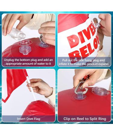 Maitys Heavy Duty PVC Dive Flag Float Set with Lanyard - Ideal for Snorkeling, Swimming, Boating, Fishing - Buy Online on GoSupps.com