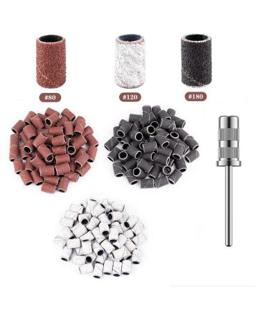 Luckaide grinding sleeve nail cutter grinding cap nail miller 75pcs grinding sleeve with nail drill box 80/120grit nail art grinding tape nail miller attachment for manicure pedicure nail care white+black+red grinding sleeve - Buy Online on GoSupps.com