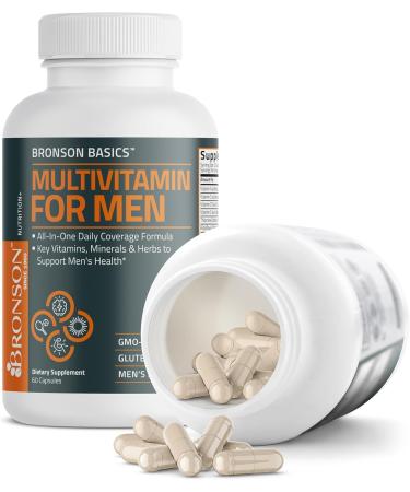 Bronson Multivitamin for Men All-in-One Daily Coverage Formula Key Vitamins, Minerals & Herbs to Support Men's Health, 60 Capsules 60 Count (Pack of 1) - Buy Online on GoSupps.com