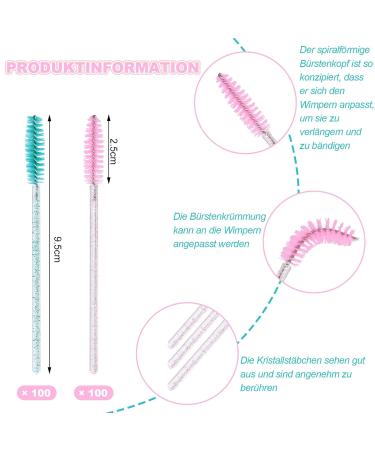Scettar 200 Pieces Disposable Eyelash Brushes Set - 100 Light Blue & 100 Pink Mascara Applicators for Beauty Salons & Home Use - Buy Online on GoSupps.com