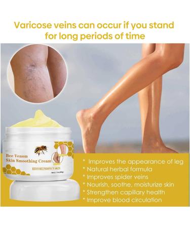 2024 New Bee Venom Varicose & Spider Veins Relief Cream for Legs Natural Varicose & Spider Veins Improve the Look of the Legs and Blood Circulation Tired and Heavy Legs Relief 60g/2.11fl.oz (3 Jars) - Buy Online on GoSupps.com