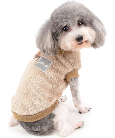 Zunea Fleece Winter Jacket for Small Dogs | Warm & Cozy Coat for Chihuahua & Cats | Soft Fuzzy Cold Weather Pet Clothing - Brown XXL - Buy Online on GoSupps.com