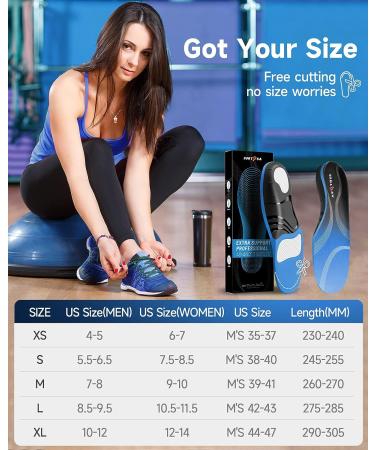 Plantar Fasciitis Insoles for 250LB High Arch Support | Soft Pain Relief Orthotics for Flat Feet | Dynamic Support Inserts for Heavy Duty | Ideal for Running/Walking | Blue Men's 7-8/Women's 9-10 - Buy Online on GoSupps.com