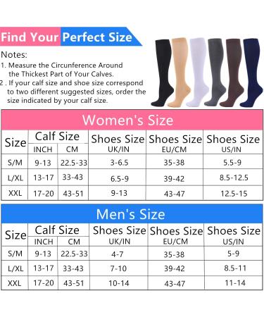 Compression Stockings for Men & Women - 20-25 mmHg Knee Socks for Sports Edema Varicose Veins Travel & Pregnancy - Black - Buy Online on GoSupps.com