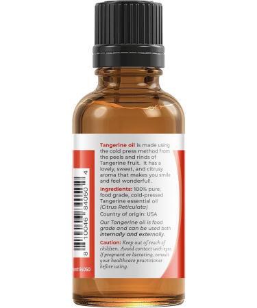 Viva Doria 100% Pure Tangerine Essential Oil - Food Grade Cold Pressed Made in USA - 30 mL (1 oz) - Undiluted Ideal for Aromatherapy & Cooking - Buy Online on GoSupps.com