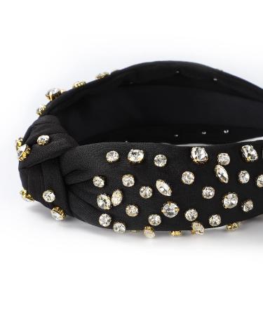 Etercycle Black Rhinestone Headband - Top Knotted Fashion Headband for Women - Buy Online on GoSupps.com