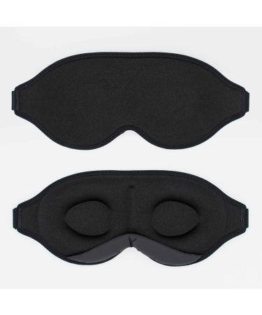 Shapevital 3D Sleep Mask Deluxe - Black Eye Mask for Women & Men Comfortable Blindfold for Side Sleepers Perfect for Travel - Buy Online on GoSupps.com