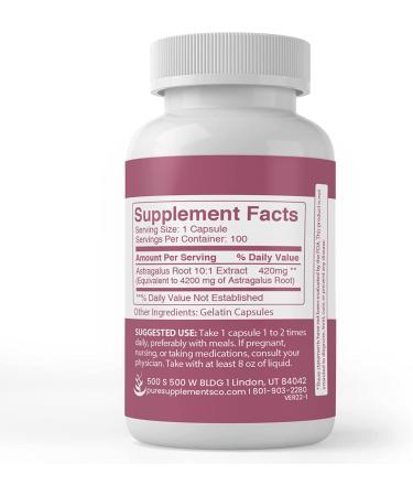 Organic Astragalus Extract Capsules - 100 Count | Pure Ingredients, Lab Verified, No Additives - Buy Online on GoSupps.com