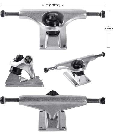 FREEDARE Skateboard Trucks and Wheels Set - 52mm Black Wheels, Silver Trucks 5.25 - Bearings, Tool, Riser Pads, Hardware Included - Buy Online on GoSupps.com