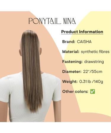 CAISHA 22 Hairpiece Ponytail Extension | Heat-Resistant Synthetic Fiber | Straight Red Brown Blond Mix #33H27 | PH511 - Buy Online on GoSupps.com