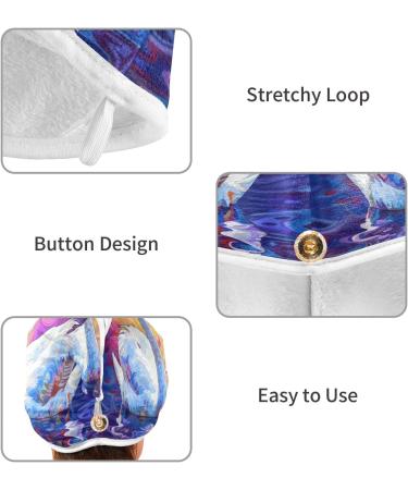 Swan Couple Hair Towel 2 Pack | Super Absorbent Quick Dry Hair Turbans for Women & Girls - Buy Online on GoSupps.com