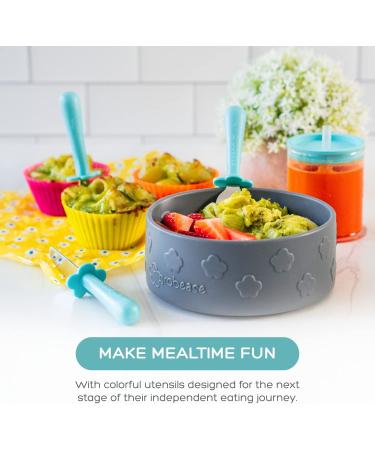 Grabease Stainless Steel Fork Knife & Spoon Set for 18m+ | Teal | Safe & Easy for Kids - Buy Online on GoSupps.com