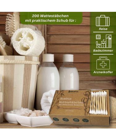 Bluefox Bamboo Cotton Swabs - 800 Biodegradable Vegan Ear Sticks | Eco-Friendly Q Tips | Sustainable Cotton Buds Plastic-Free & Compostable - Buy Online on GoSupps.com