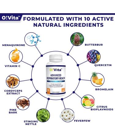VITA Advanced Lung Detox & Cleanse Seasonal Comfort - 10 Herbal Ingredients, Quercetin, Butterbur, Cordyceps - 2-Month Supply - Buy Online on GoSupps.com