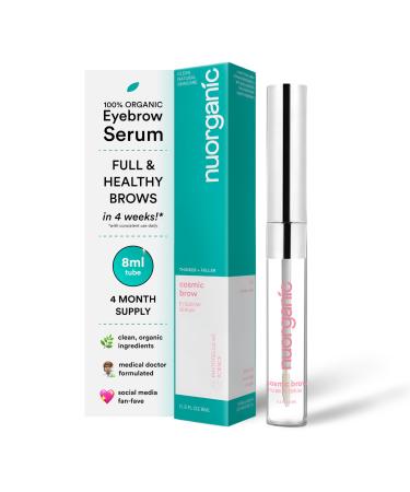 nuorganic 'Cosmic Brow' Eyebrow Serum for Growth | Natural Eye Brow Serum for Thicker Longer More Defined Brows | 4 Months Supply XL Size | Cruelty Free Made in USA