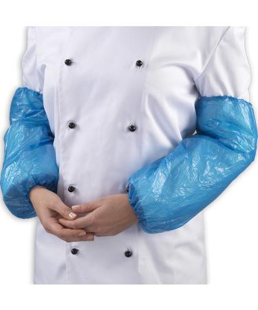 500 x Simply Direct Blue Poly Polythene Disposable Latex Free Oversleeves with Elastic Cuffs (40cm x 40cm - 15.7" x 15.7") 500 Blue