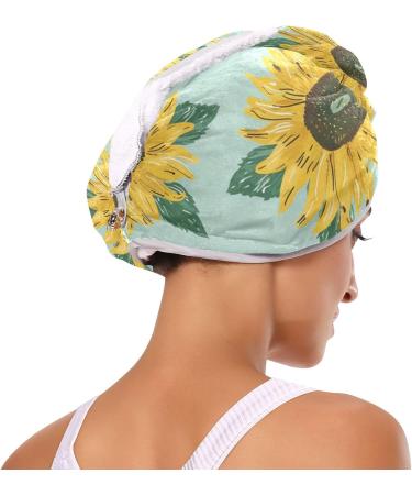 Summer Sunflower Hair Towel 2 Pack | Super Absorbent Quick Dry Hair Turbans for Women & Girls - Buy Online on GoSupps.com