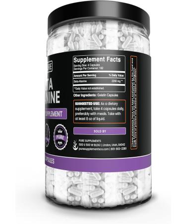 Pure Original Ingredients Beta Alanine (730 Capsules) Always Pure No Additives Or Fillers Lab Verified 365 Count (Pack of 1) - Buy Online on GoSupps.com