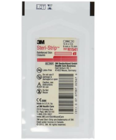3M Steri Strip Skin Closures 1/4'' X 3'' - 10 Packages of 3 3 Count (Pack of 10)