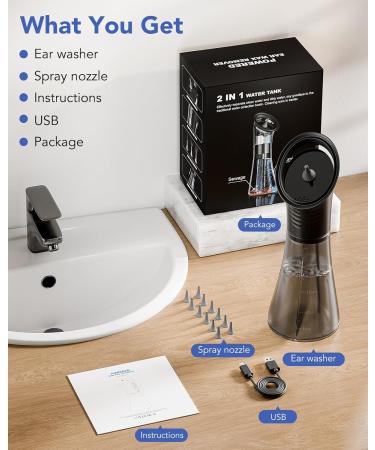 Yakbio Ear Wax Removal - Electric Ear Cleaner with LED Display Ear Cleaning Kit Effective & Safe Ear Wax Cleaner Irrigation Flushing System 3 Pressure Modes 12 Tips - Buy Online on GoSupps.com