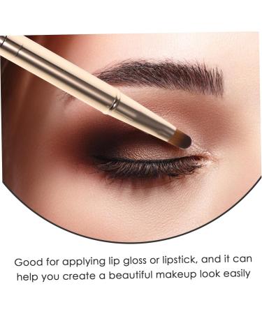 minkissy Double Ended Lipstick Brush Lip Brush for Lipstick Portable Lip Brush Cosmetics Brush Eyeshadow Makeup Brush Lip Mask Brush Eyeshadow Brush Major Powder Brush Miss Artificial Fiber 12x1x1cm Golden - Buy Online on GoSupps.com