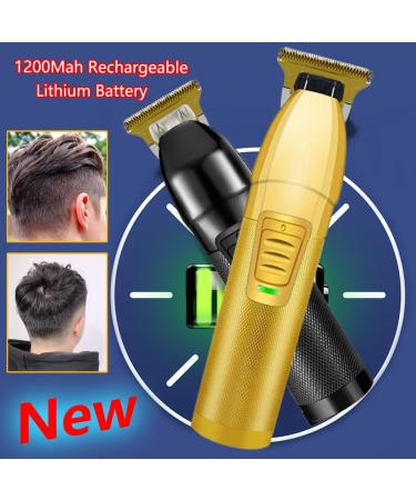 Professional Cordless Hair Clippers Set for Men - Rechargeable with 10 Styling Combs | 2 Pieces Black Gold - Buy Online on GoSupps.com