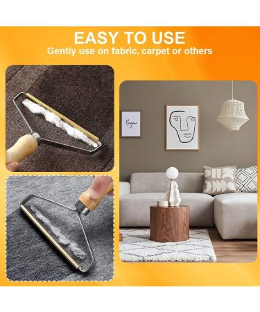 Vicloon Portable Lint Remover 2PCS Lint Roller Portable Lint Remover Carpet Lint Roller Carpet Scraper Manual Brush Tool Shaver Pet Hair Remover with Long Wooden Handle Fuzz Shaver Manual + Plastic - Buy Online on GoSupps.com