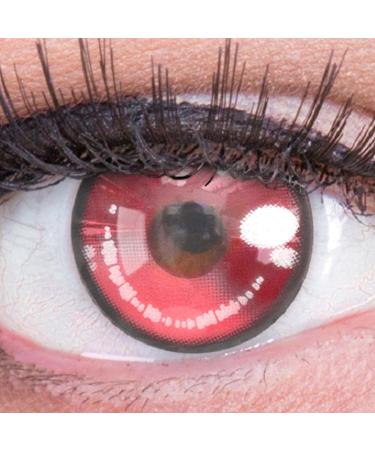 Meralens colored contact lenses anime arc 2 pink crazy fun pink annual lenses 1 pair without strength with free lentil tank - top quality for carnival carnival Halloween cosplay 2023 0.0 diopters 8.6 millimeters 14.00 millimeters 2.0