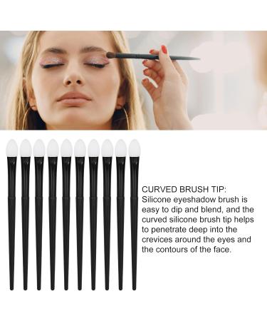 Silicone Gloss Applicator 10Pcs Portable Soft Curved Tip Silicone Eyeshadow Brush for Lip Colors - Buy Online on GoSupps.com