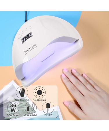 Icyber Gel Nail Polish Kit with UV Lamp - 10PCS Nail Gel Set for Manicure (White) - Buy Online on GoSupps.com