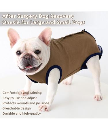 Convinite Recovery Suit for Dogs - Breathable Wound Protection After Castration | Male & Female Recovery Bodysuit | Brown Size M - Buy Online on GoSupps.com