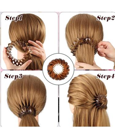 Geometric Hair Bun Maker Set for Women and Girls - 7pcs Hair Clips and Hairpins for Thick Hair - Buy Online on GoSupps.com