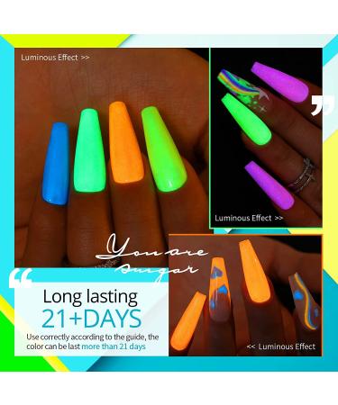 UR SUGAR Glow in the Dark Gel Nail Polish Set - Neon Fluorescent Colors for Party Nails | Soak Off UV Kit - Buy Online on GoSupps.com