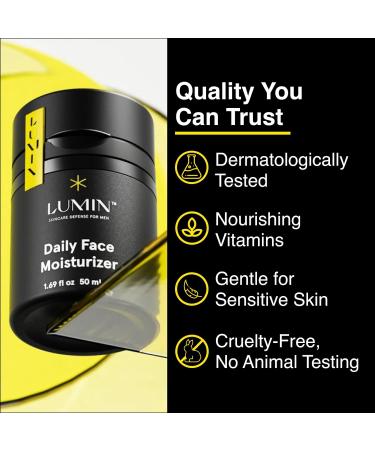 Lumin - Daily Face Moisturizer for Men - Mens Face Lotion Men's Skin Care Ideal for normal & combination skin 50ml 1-Pack Daily Face Moisturizer 50 ml (Pack of 1) - Buy Online on GoSupps.com