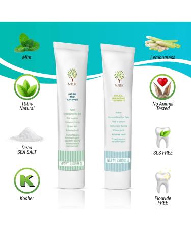 Masik Lemon Grass Natural Toothpaste is formulated for Sensitive Teeth. SLS-Free and Non-Fluoride with Dead Sea Salt to Gently Clean and Whiten Your Smile While Refreshing Your Breath - Pack of 3 - Buy Online on GoSupps.com