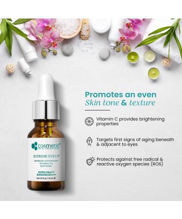 Supreme Brightening Eye Serum - 5% Vitamin C Hyaluronic Acid & Asiatic Acid | 15 mL | Enhance Your Radiance - Buy Online on GoSupps.com
